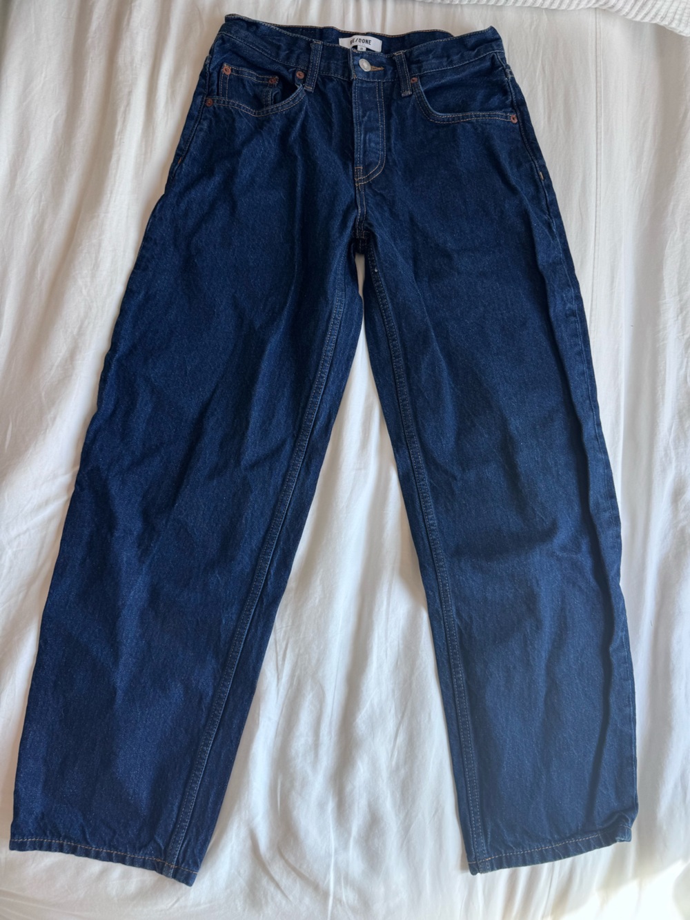 Re/Done Women's Dark Indigo Straight-Leg Jeans